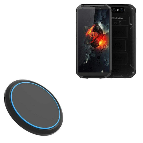 BoxWave Charger Compatible with Blackview BV9500 (Charger by BoxWave) - SwiftCharge PowerDisc Wireless Charger (15W), Qi Wireless 15W Circular Desktop Charger