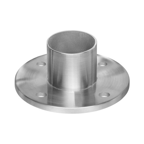 Stainless Steel Round Long Neck Floor Flange Base, Round Tube Post Anchor, Top Hand Rail Wall Mount for Cable Railing Deck, 316 Marine Grade (Intermediate Posts)
