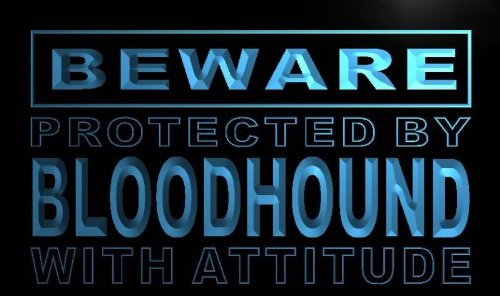 Beware Bloodhound LED Sign Neon Light Sign Display m490-b(c)