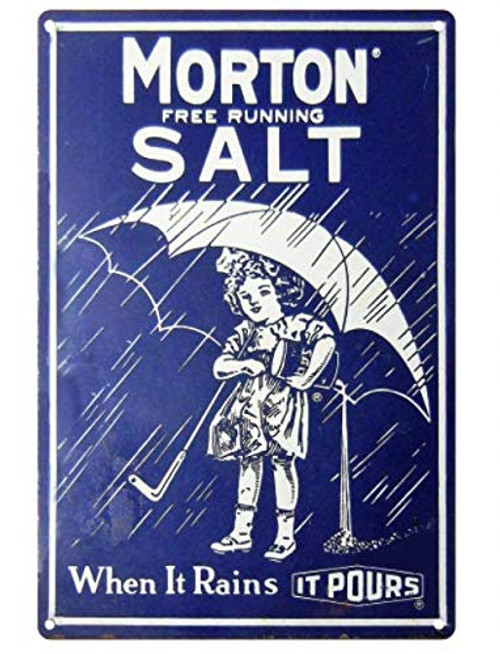 TIN Sign Morton Salt When it Rains Girl Kitchen Blue Rustic Wall Decor Metal tin Sign Cafe Bar Home Wall Art Decoration Poster Retro 8x12 Inches TIN Sign Morton Salt When it Rains Girl Kitchen Blue Rustic Wall Decor Metal tin Sign Cafe Bar Home Wall Art Decoration Poster Retro 8x12 Inches