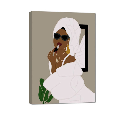 African American Boho Wall Art, Black Women Art Framed, Black Girl Bathroom Canvas Print, African American Canvas Art Wall Decor, African American Girl Boho Bathroom Posters