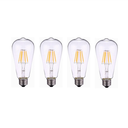 DC 12 Volt 6 Watt LED Filament ST58 Light Bulb E26 E27 Medium Base Lamp Low Voltage Marine Boat Solar 24V Battery Lighting 4-Pack (Color : Warm White 2700K, Size : 12V)