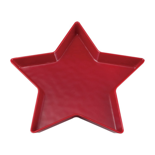 Supreme Housewares Patriotic Star Shaped Plate Melamine Serving Plate Dinner Plate, 11.25 Inch Star Plate (Red)
