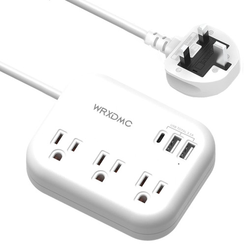 UK Ireland Travel Plug Adapter, WRXDMC US to UK Plug Adapter, Type G Travel Converter with 3 Outlets 3 USB(1 USB C Port), Power Adapter for US to Ireland Scotland Dubai Hong Kong England British Kenya UK Ireland Travel Plug Adapter, WRXDMC US to UK Plug Adapter, Type G Travel Converter with 3 Outlets 3 USB(1 USB C Port), Power Adapter for US to Ireland Scotland Dubai Hong Kong England British Kenya