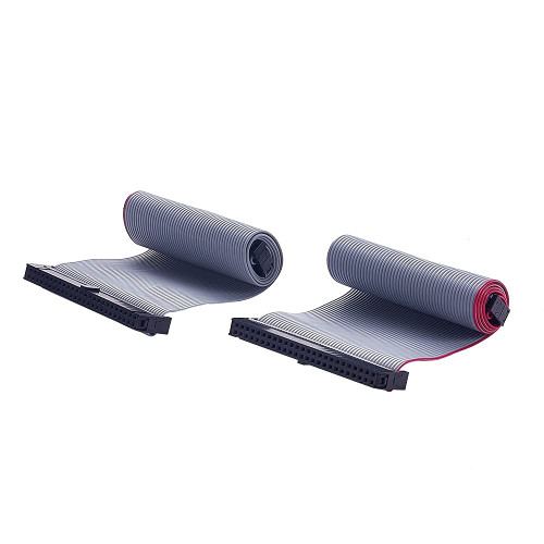 Heyiarbeit 2pcs IDC 50 Pin Connector Gray Wire Flat Ribbon Cable Connector Length 30cm 2.54mm Pitch