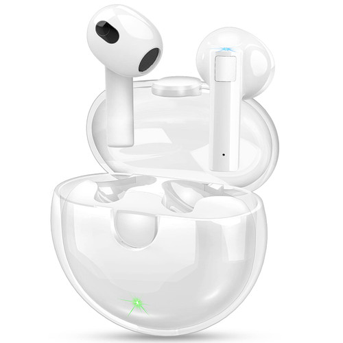 MAXROCK True Wireless Earbuds,TWS Bluetooth Headphones Stereo Powerful Sound TWS Earphones,30H Playtime,Sweat Proof Dual Bluetooth 5.2 Headset with Built-in Mic for Sports,Transparency Black (White) MAXROCK True Wireless Earbuds,TWS Bluetooth Headphones Stereo Powerful Sound TWS Earphones,30H Playtime,Sweat Proof Dual Bluetooth 5.2 Headset with Built-in Mic for Sports,Transparency Black (White)