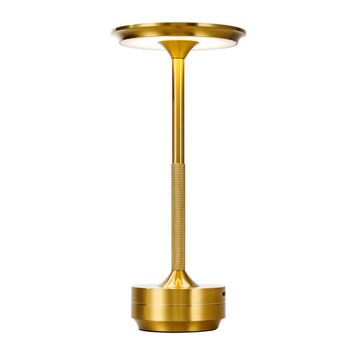 S MOSENCH Cordless Table Lamp Dimmable & Rechargeable Waterproof Desk Light, Metallic LED Touch Table Lamp, Portable Bedside Lamp Nightstand Lamp for Restaurant Bar Bedroom Living Room Dinner (Gold)