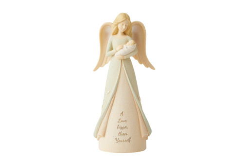 Enesco Foundations New Mom Angel Holding Baby Figurine, 7.5 Inch, Multicolor