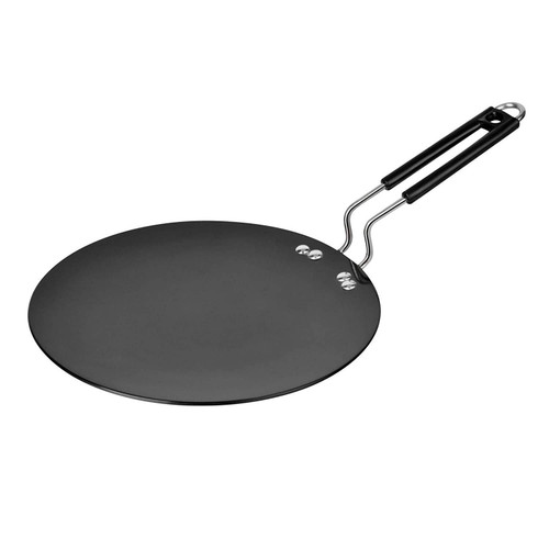 Hard Anodised Roti Tawa With Steel Handle Aluminium Chapati Tawa Concave Tawa Paratha Tawa Griddle Pan Chapati Pan (4mm)