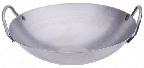 Carbon Steel Round Bottom Wok w/ 2 Loop Handles, USA Made (12 inch) (Wok Ring Included)