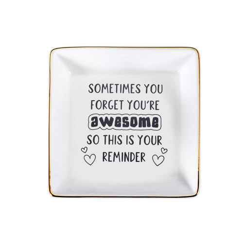 Jewelry Dish Tray Inspirational Gifts for Women Trinket Tray Ring Dish Gifts Graduation Congratulation Christmas Birthday Mothers Day Gifts for Her Best Friends Female Daughter Mom Sister Girls Wife