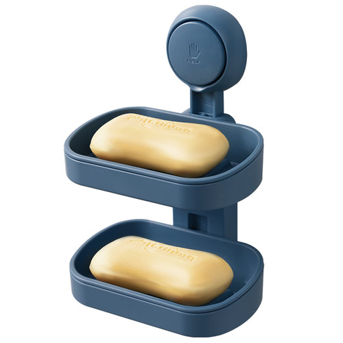 TAILI Double Layer Soap Dish Suction Cup Soap Holder, Strong Sponge Holder for Shower, Bathroom, Tub and Kitchen Sink, Drill-Free, Removable Blue Pack TAILI Double Layer Soap Dish Suction Cup Soap Holder, Strong Sponge Holder for Shower, Bathroom, Tub and Kitchen Sink, Drill-Free, Removable Blue Pack