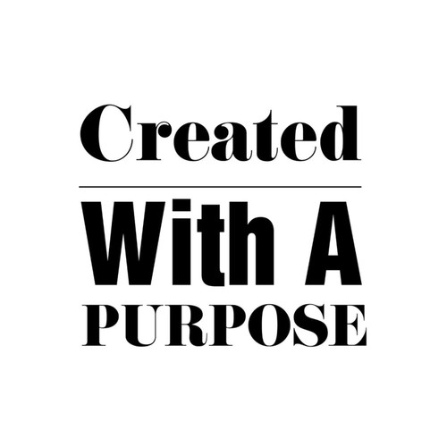 Vinyl Wall Quotes Stickers Created with A Purpose Cute Wall Mural Wall Decoration with Saying Quotes Wall Decals Stickers for Bedroom Kitchen Sofa Trucks 28in