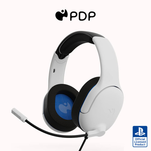 PDP AIRLITE PRO Wired Playstation 5 Headset with Noise Cancelling Boom Microphone: PS5/PS4/PS3 Console/PC (Frost White)