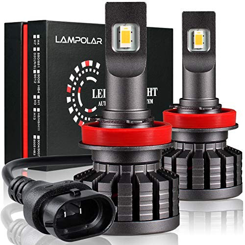 Lampolar LED Headlight Bulbs Conversion Kit H11/H8/H9 All-in-One 8000LM 6000K Cool White - 2 Years Warranty