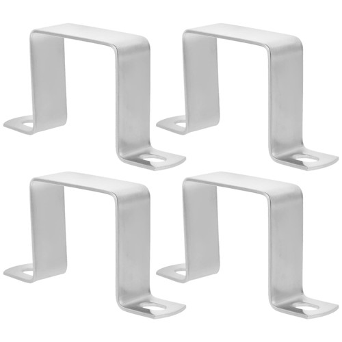 iplusmile Square Pipe Clamp 4pcs Pipe Clip 2x2 Inch Stainless Steel Tube Buckle U-shaped Pipe Clamp Horseback Pipe Saddle Clamp Buckle