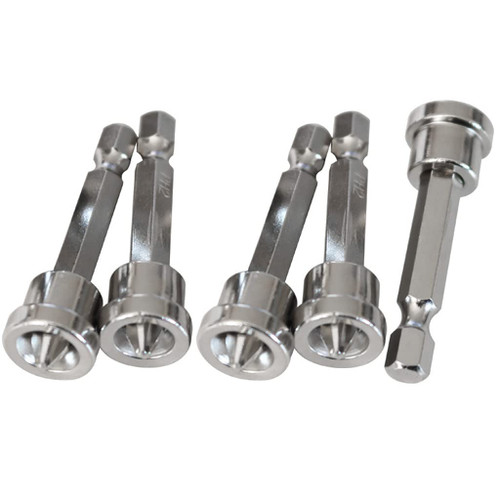 Teursa 5pcs Set Magnetic Positioning Drywall Screw Setter Dimpler PH2 Bits for Plasterboard Screw Hex Shank Positioning Bit Batch Head (5pcs 50mm) Teursa 5pcs Set Magnetic Positioning Drywall Screw Setter Dimpler PH2 Bits for Plasterboard Screw Hex Shank Positioning Bit Batch Head (5pcs 50mm)