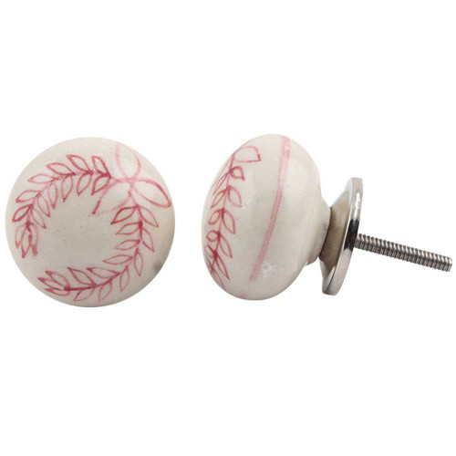 Indian Shelf 4 Pieces Cabinet Knobs | Floral Leaf Farmhouse Drawer Knobs | Dresser Knobs for Nursery Green | Pulls and Knobs for Kitchen Cabinets Ceramic | Cupboard Pulls | Cute Knobs