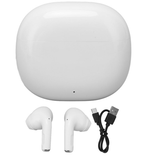 Vikye Wireless Earbuds,Bluetooth Earbuds,Built in Noise Reduction Mic Clear Calls Bluetooth Headphones with Charging Case,Ergonomic Touch Control IPX7 Waterproof Earphones for Sports (White)