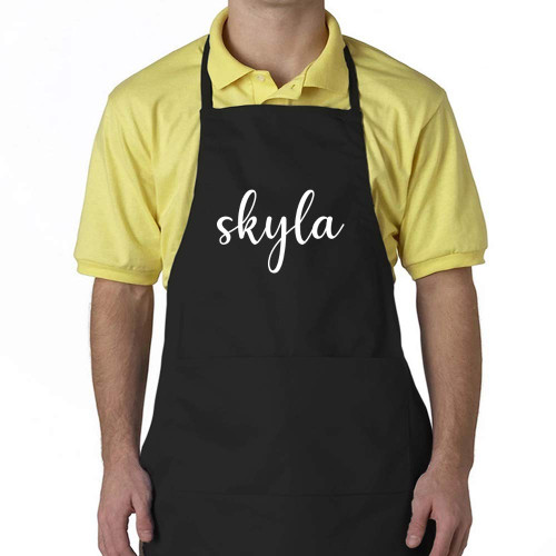 Eddany Skyla cursive text Embroidered Custom Apron Eddany Skyla cursive text Embroidered Custom Apron