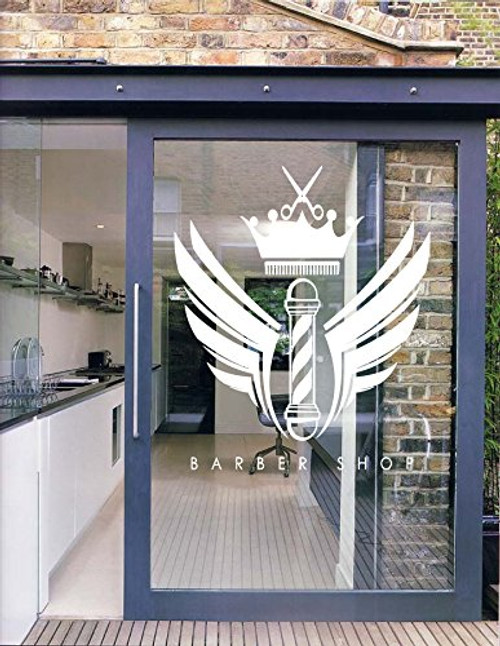 Wall Window Decal Sticker Barber Shop Man Salon Haircut Beard Face Tools Logo Salon 847b