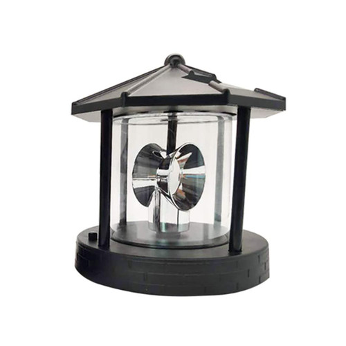 Eioflia Lighthouse Outdoor Lamp LED Rotating Lighthouse Light Lamp Lighting Beacon Solar Head Garden Yard Lawn Lamp