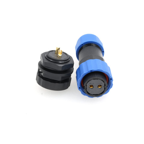 ZBLZGP SD20 Waterproof Connector IP68 Circular LED Power Cable Plug Socket Wire Electric Panel Mount Solder Connector (Female Plug and Male Socket, 2 Pin)