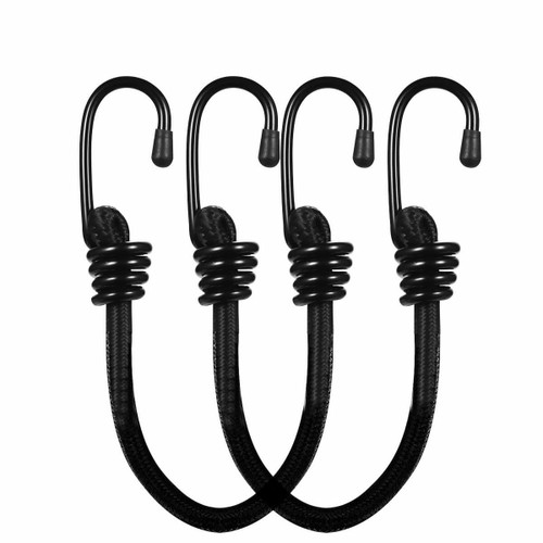 Yuxh Bungee Cords Heavy Duty Outdoor Extra Long Bungee Straps with Hooks Black Bunji Cord 80inch2Pcs