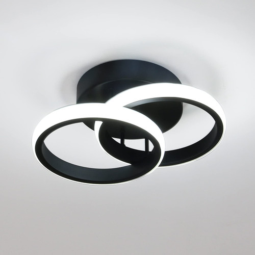 DELIPOP Modern LED Ceiling Light, Acrylic Semi Flush Mount Hallway Light Fixtures Ceiling Lights, 6500K Cool White Ceiling Lamps for Corridor Kitchen Bathroom Balcony Bedroom Aisle