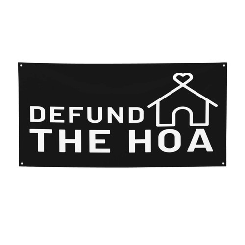 Defund The Hoa Banners And Signs, Holiday Banner For Background Backdrop Banner For Indoor Outdoor Garden,Yard, Party Home Decorations Small