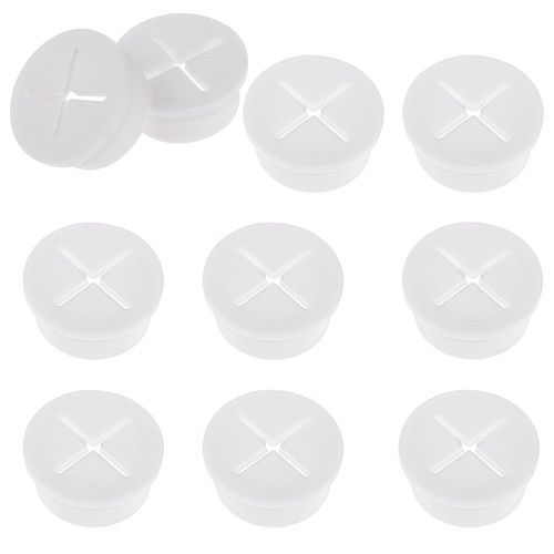 10PCS Cable Grommet, 1 Inch White Desk Hole Grommet Flexible Wire Rubber Grommets for Desk and Other Furnitures Round Wall Grommets Cover Wire Management for Office Home Computer Desk Desk Grommet
