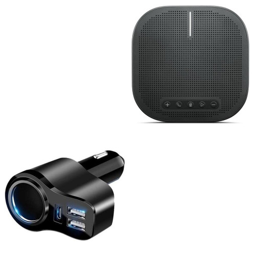 BoxWave Car Charger Compatible with Lenovo Wireless VoIP Speakerphone (Car Charger by BoxWave) - XtraPower PD Car Charger (18W), Car Charger with Two USB Ports & One Type-C Port - Jet Black BoxWave Car Charger Compatible with Lenovo Wireless VoIP Speakerphone (Car Charger by BoxWave) - XtraPower PD Car Charger (18W), Car Charger with Two USB Ports & One Type-C Port - Jet Black