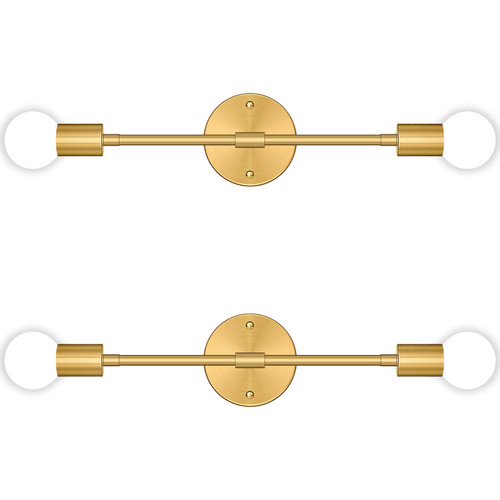 2-Pack 2-Light Vanity Lights for Bathroom, Brushed Brass Industrial Bathroom Light Fixtures, Golden Metal Wall Sconces Mid Century Modern Indoor Wall Lamp Vintage Wall Light for Mirror Hallway Bedside 2-Pack 2-Light Vanity Lights for Bathroom, Brushed Brass Industrial Bathroom Light Fixtures, Golden Metal Wall Sconces Mid Century Modern Indoor Wall Lamp Vintage Wall Light for Mirror Hallway Bedside