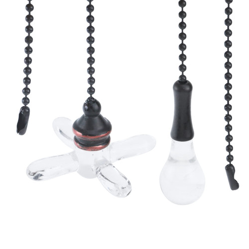 HEVSTIL 2Pack Ceiling Fan Pull Chain Ceiling Fan Pull Chain Ornaments Decorative Frosted Glass Bulb and Fan Cord,Beaded Ball Fan Pull Chain with Connector