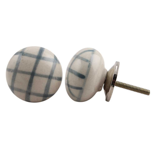 Indian Shelf 2 Pieces Farmhouse Kitchen Cabinet Knobs | Floral Chest of Drawer Knobs | Dresser Knobs Farmhouse Style Grey | Knobs and Pulls Ceramic | Pulls for Dresser Drawers | Decorative Knobs