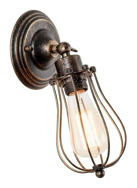 American Country Metal Wall Lamp Retro Industry Lighting Fixture Iron Cage Sconce E27 Edison Loft Wall Sconce for Cafe Bar Shop Window Restaurants Kitchen Porch Living Room Wall Lantren