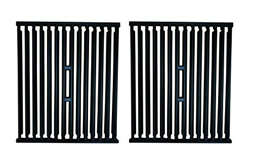 BBQration Matt Cast Iron Cooking Grid Replacement for Select Gas Grill Models by Broil King, Broil-Mate and Others, Set of 2