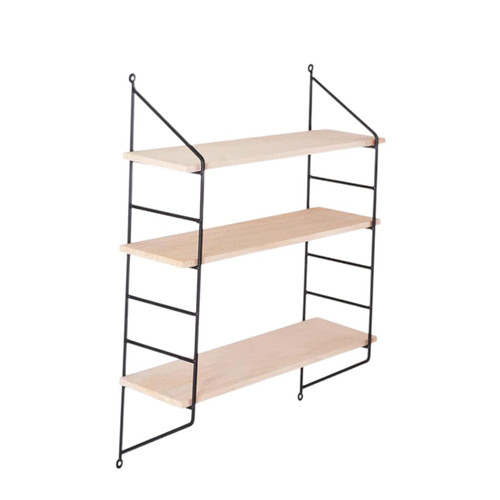 Garneck Wood Wall Shelf Wood Storage Shelves Wall Mounted Shelves for Storage Rustic Wall Ledge Shelf Wooden Wall Display Rack Wall Mounted Bookshelf Bamboo Black Home Display Rack Hanger