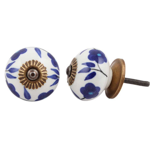 Indian Shelf 4 Pieces Drawer Knobs Kids | Geranium Dressers Knobs | Drawer Pull Knobs White | Cabinet and Drawer Pulls Ceramic | Unique Knobs | Knobs for Bathroom Cabinets