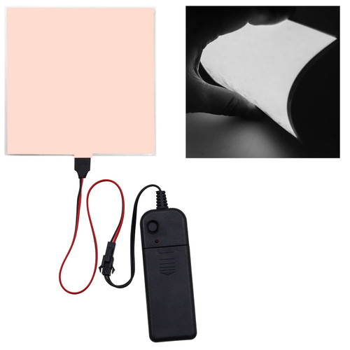 NWPangu Electroluminescent (EL) Panel Light, DIY EL Backlight Cuttable Paper Lamp for Holiday Decoration/Cosplay/Warning,White(10cmx10cm)