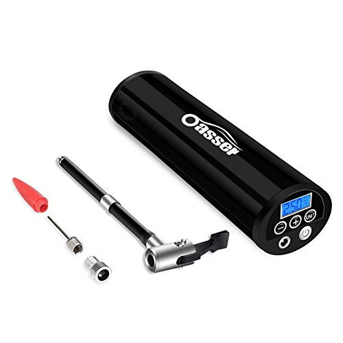 Oasser Mini Air Inflator Portable Air Compressor Hand Held Tire Pump with Digital LCD LED Light Li-ion 12V 150PSI for Car Bicycle RV and Other Inflatables