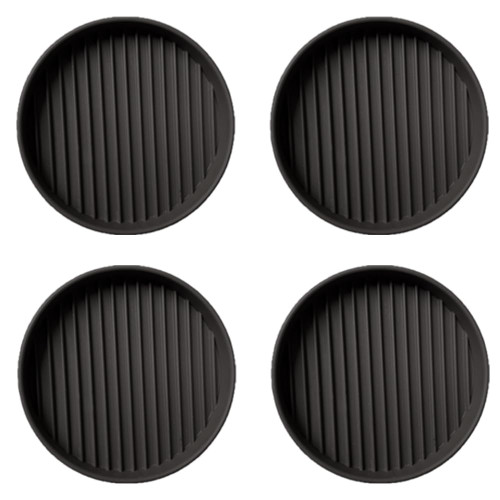 3x3 Round Rubber Furniture Caster Cups, Anti-Sliding Furniture Pads Bed Stopper Floor Protectors with Grip - Protect Any Flooring (4)