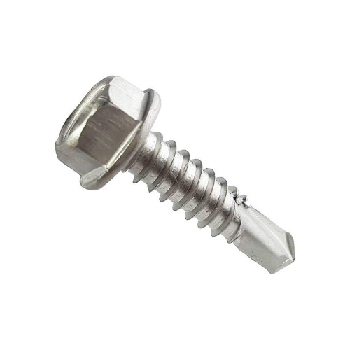 #10 x 1/2 Hex Washer Head Self Drilling Tek Screws Stainless Steel 410 Qty 25