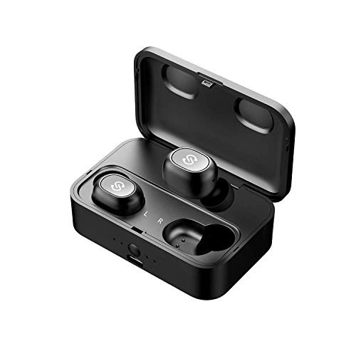 SoundPEATS True Wireless Bluetooth Earbuds in-Ear Stereo TWS Bluetooth Headphones Wireless Earphones (Bluetooth 5.0, 2600mAh Charging Case, 55 Hours Playtime, Built-in Mic)