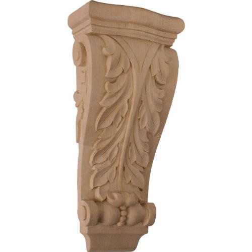 Ekena Millwork COR06X03X13FRLW 6 1/4-Inch W x 3 1/8-Inch D x 13 1/2-Inch H Medium Farmingdale Acanthus Pilaster Corbel, Lindenwood