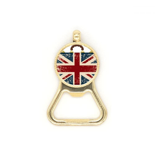 Union Jack Retro Suitcase Britain UK Flag Culture Beer Bottle Cap Opener Stainless Steel Key Chain