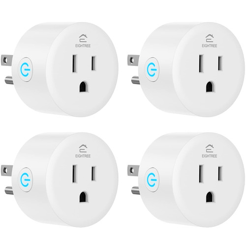 EIGHTREE Smart Plug, Smart Home WiFi Outlet Compatible with Alexa & Google Home, Alexa Smart Socket with Remote Control & Timer Function, 2.4GHz WiFi Only
