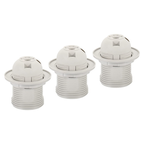 MECCANIXITY Threaded Light Socket Base 250V E26/E27 58x39mm Screw Thread 41mm Bulb Lamp Holder for LED Retro Pendant Lights White Pack of 3