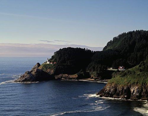 HistoricalFindings Photo: Distant View,Haceta Head Light House,Yachats,Oregon,OR,Carol Highsmith,America