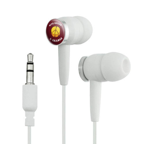 GRAPHICS & MORE Give Cheese a Chance Peace Symbol Funny Humor Novelty in-Ear Earbud Headphones